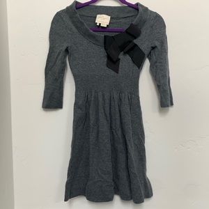 Gray sweater black bow dress Kate Spade Size Medium